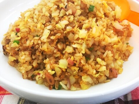 納豆とキャベツのチャーハン